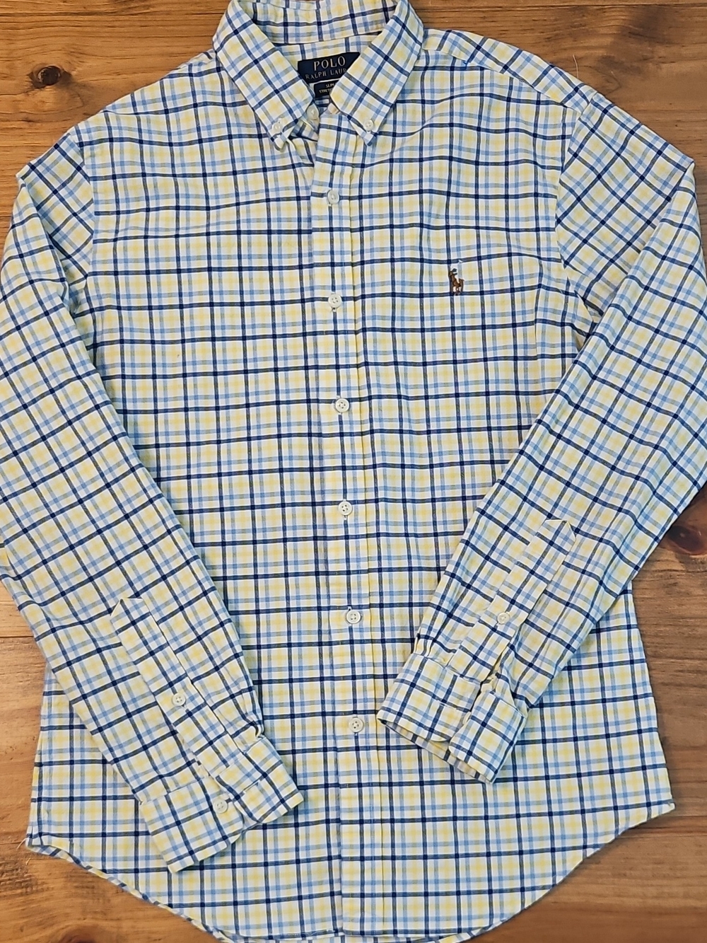 Polo by Ralph Lauren Blue and Yellow Plaid Button-Down Shirt